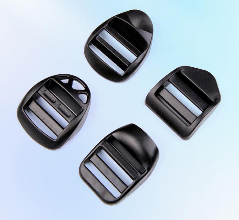 Black plastic buckles for bags and luggage