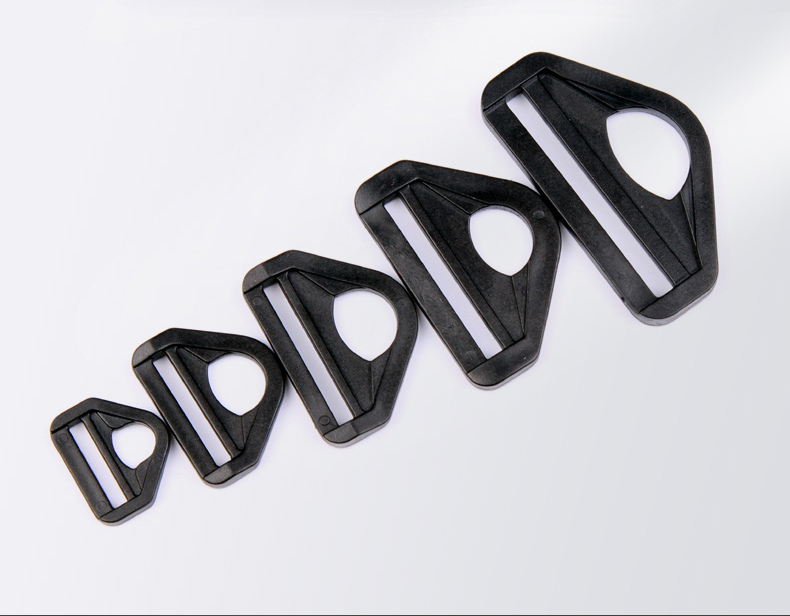 Black plastic triangular loops in a range of sizes